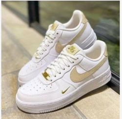 NYK AF1 White Gold Swoosh