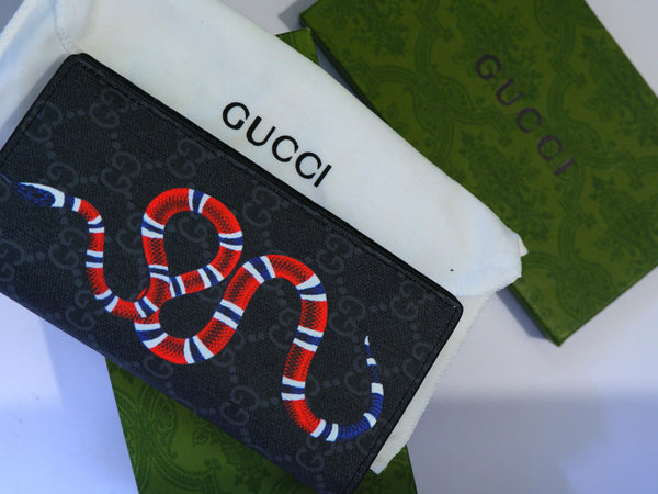 GUC Snake Black Long Wallet