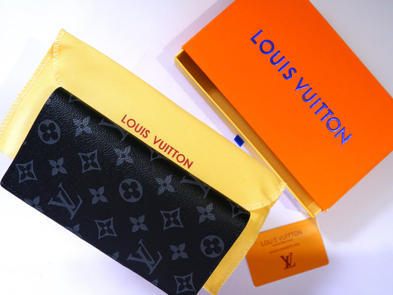 LV Black Flower Long Wallet