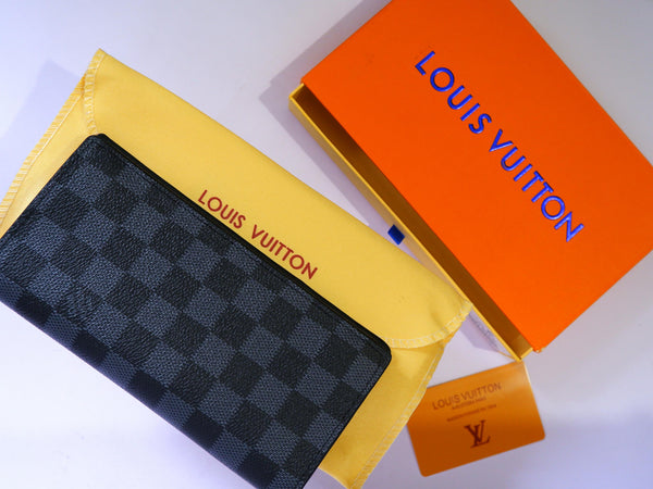 LV Black Check Long Wallet