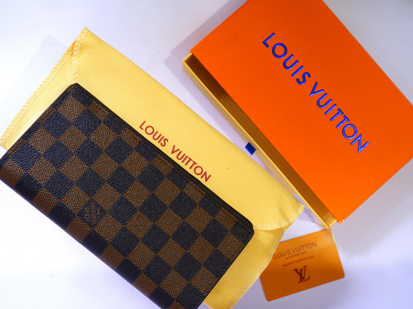 LV Brown Check Long Wallet