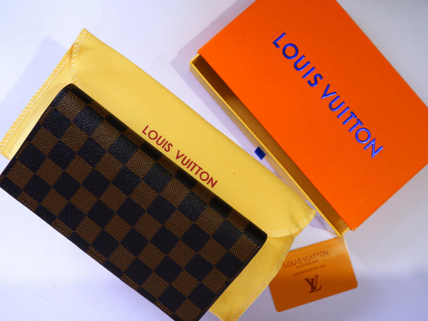 LV Brown Check Long Wallet