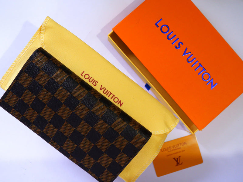 LV Brown Check Long Wallet