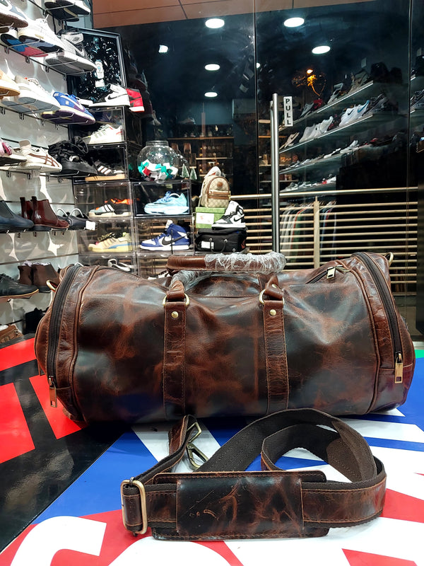 Leather Duffle Bag Brown Knp