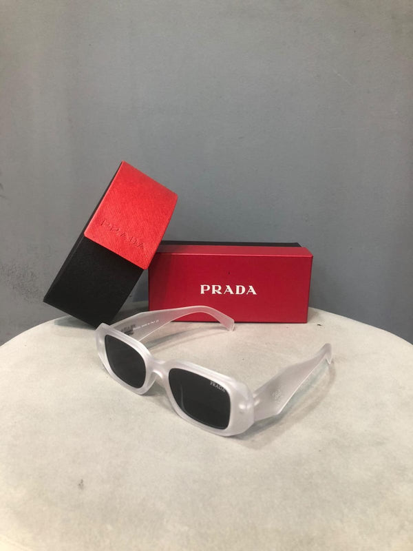 PRADA WHITE SUNGLASS WITH OG BOX