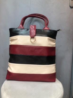 FLISY TRI COLOUR PRINT TOTE BIG BAG