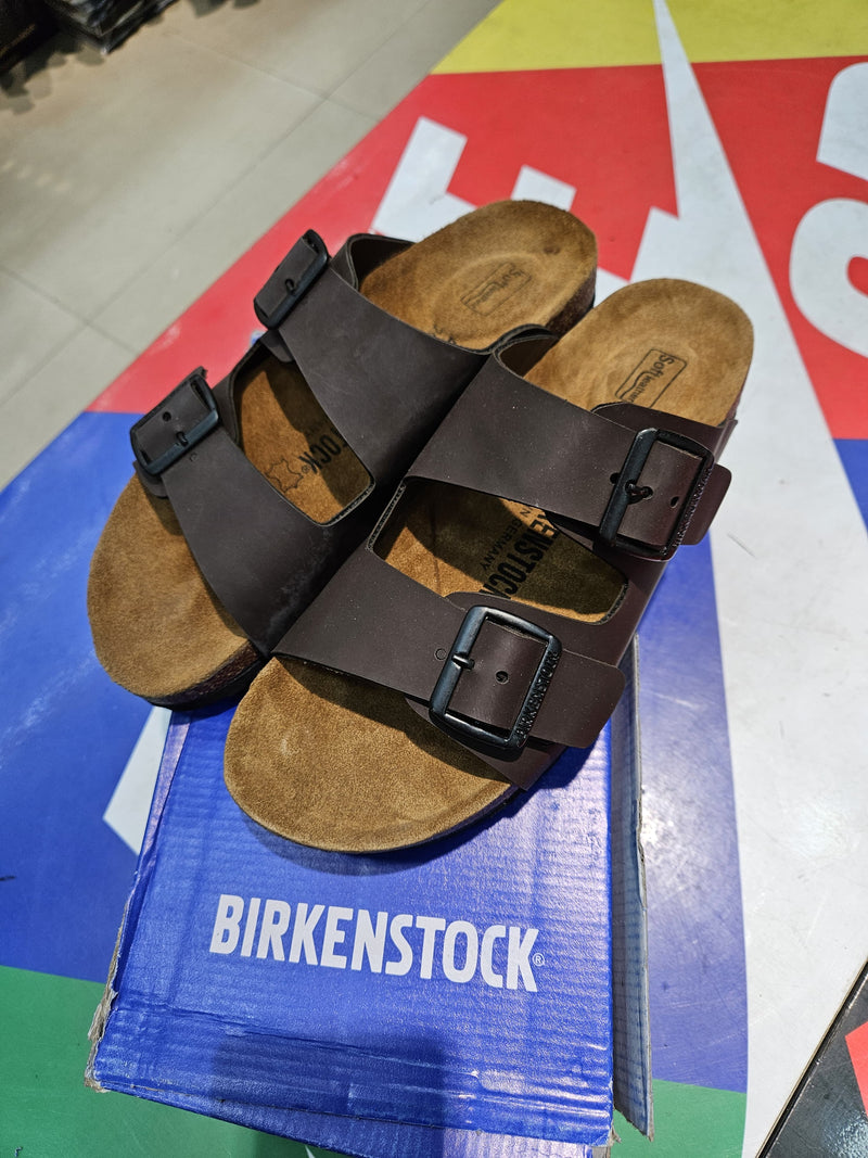 BIRKENSTOCK SLIDES DARK BROWN