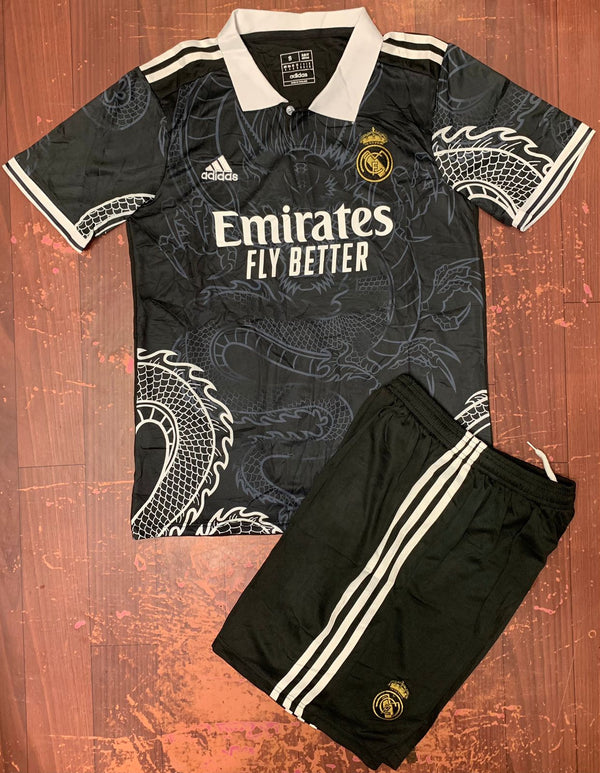 Real Madrid Dragon Jersey Set Black