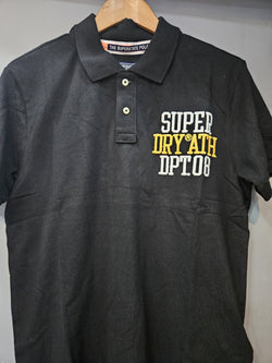 SUPERDRY ATH DPT.08 POLO T-SHIRT BLACK