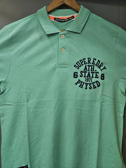 SUPERDRY ATH STATE 68 POLO T-SHIRT LIGHT GREEN