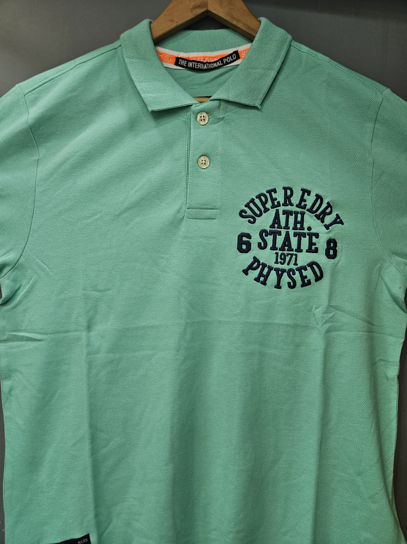 SUPERDRY ATH STATE 68 POLO T-SHIRT LIGHT GREEN