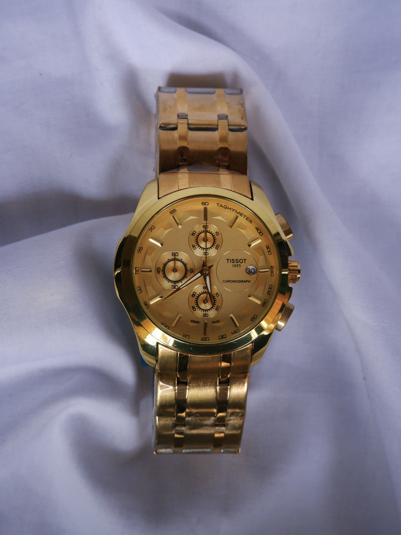 Tiso Gold Cronograph Watch For Men