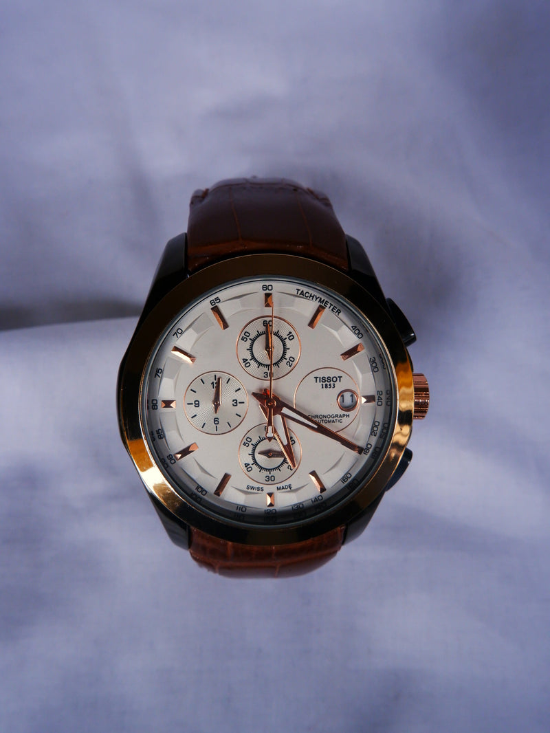 Tiso Leather Strap Watches For Men's