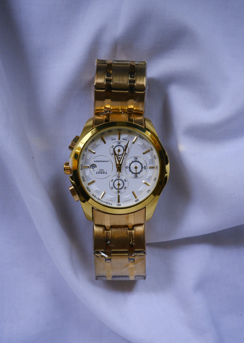 Tiso Gold Cronograph Watch For Men